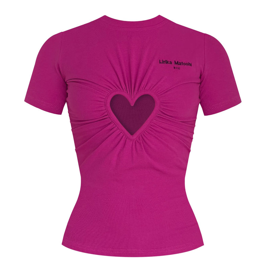 Fuchsia T-Shirt with heart cutout