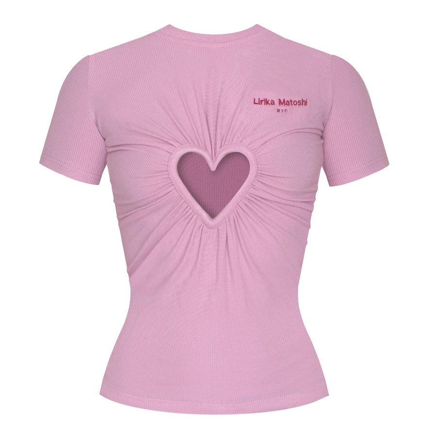 Pink T-Shirt with heart cutout