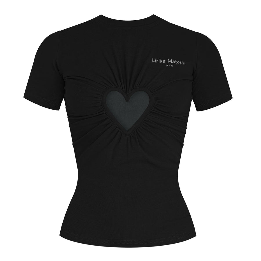 Black T-Shirt with heart cutout