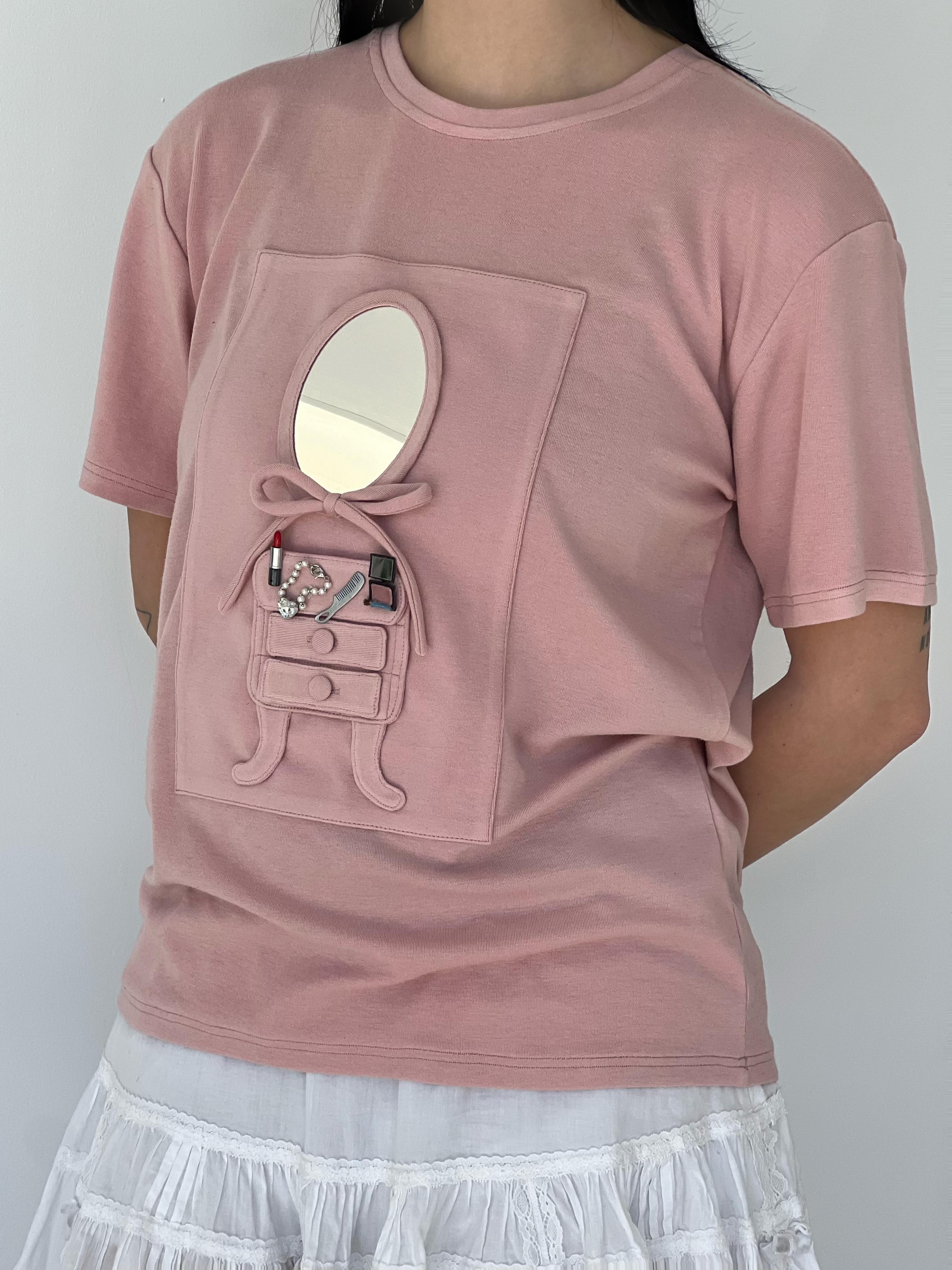 Cotton t-shirt with embroidered pieces