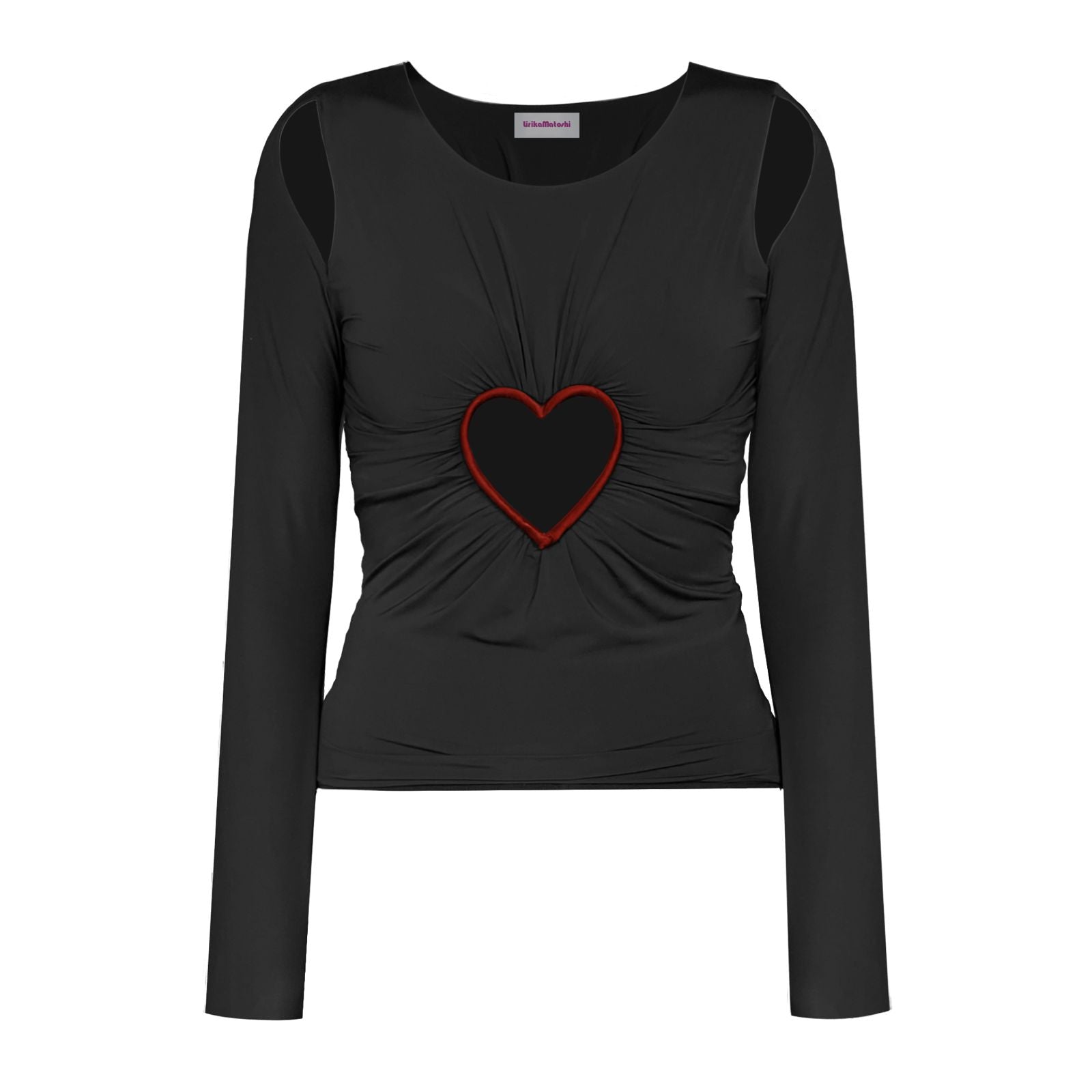 Spandex Heart Cutout Top
