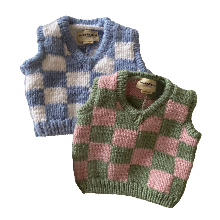 Checkered Knit Vest For Pets