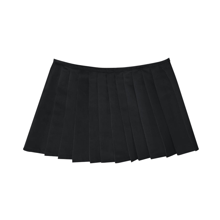 Pleated Satin Skirt