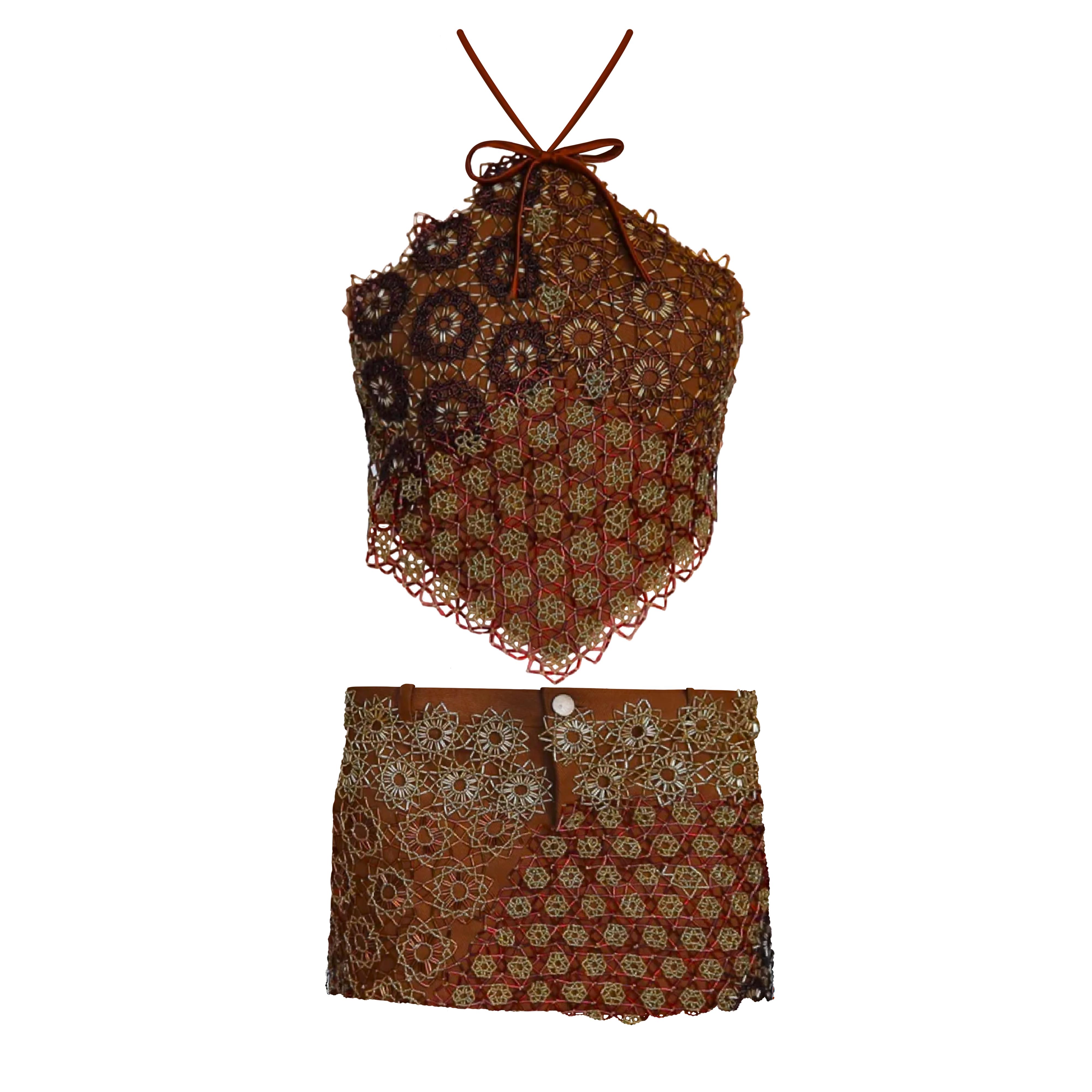 Brown Tentene Top & Skirt