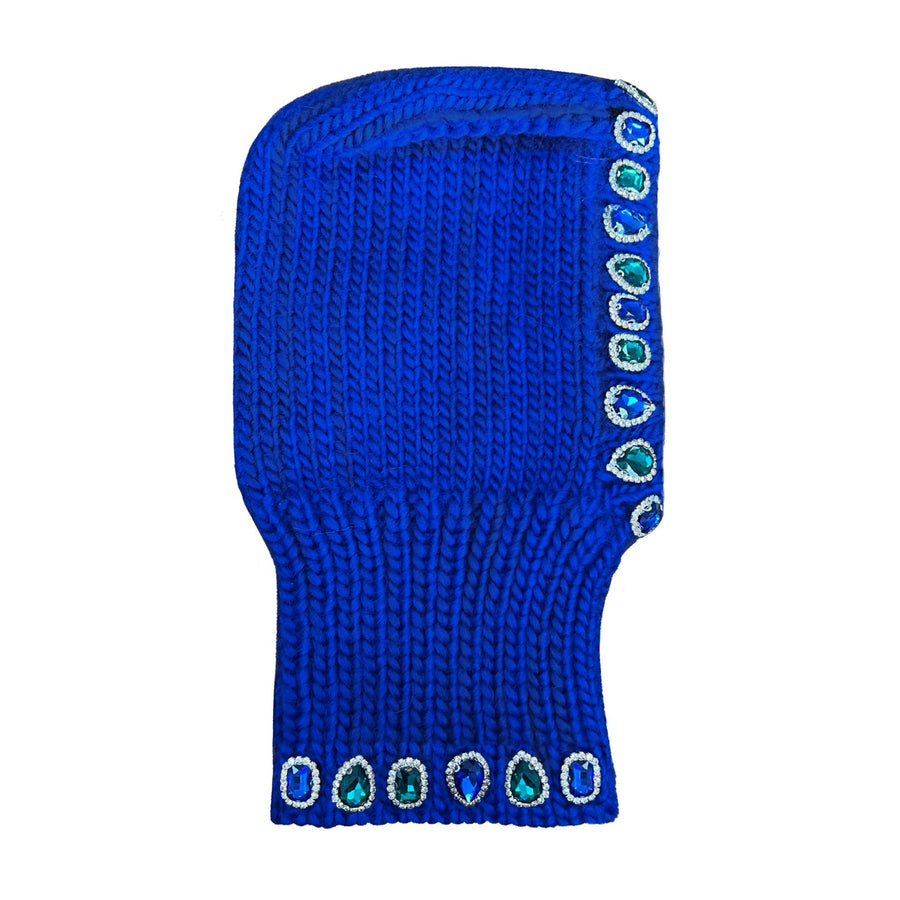 Blue Crystal Hand Knitted Balaclava