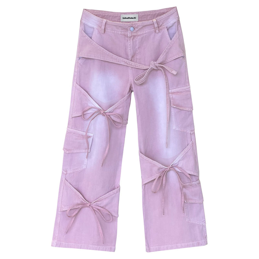 Pink bow jeans