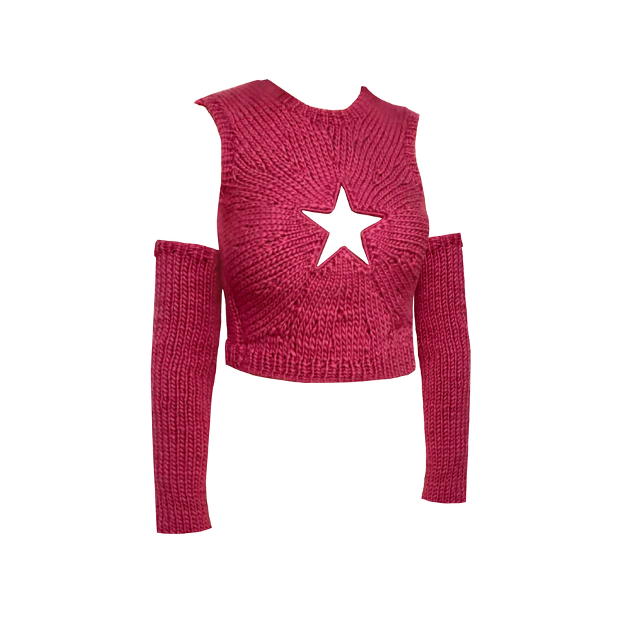 Star Cut Knit Sweater