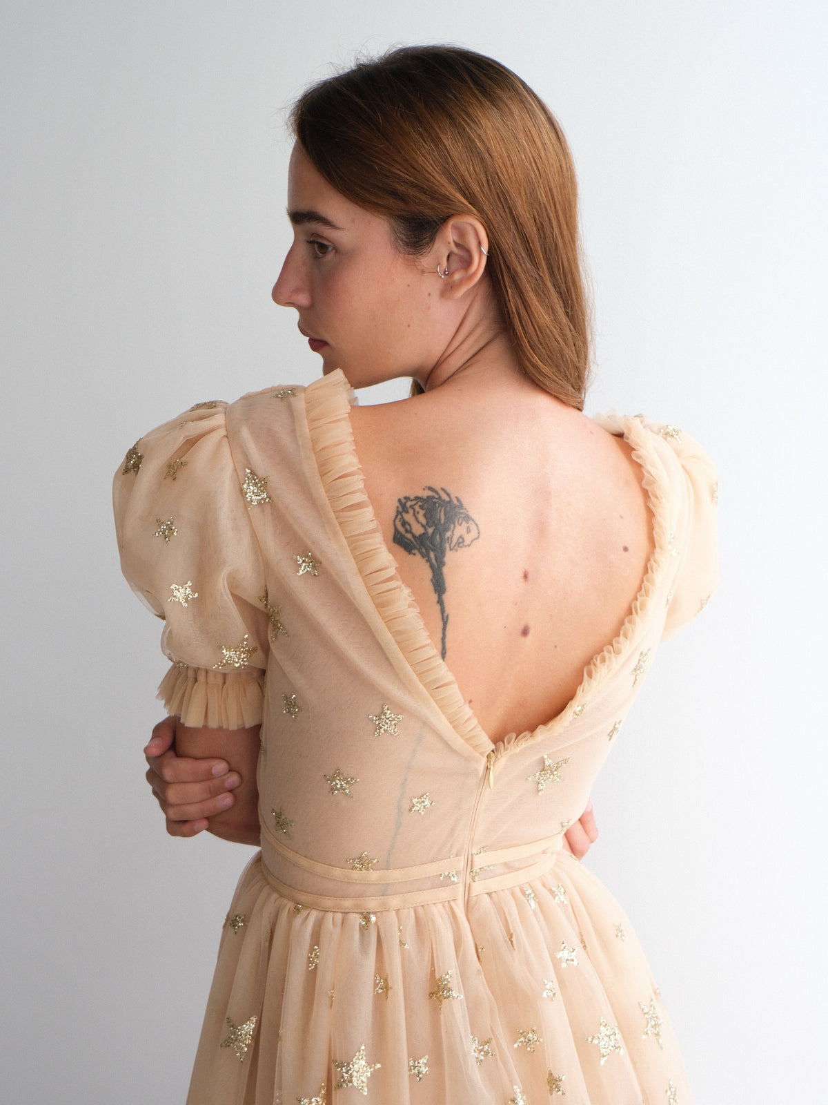 Gold Starry Midi Dress