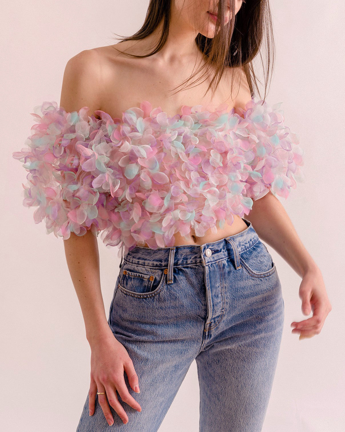 Pastel Organza Crop Top