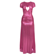 Extra Pink Heart Cutout Dress – Lirika Matoshi