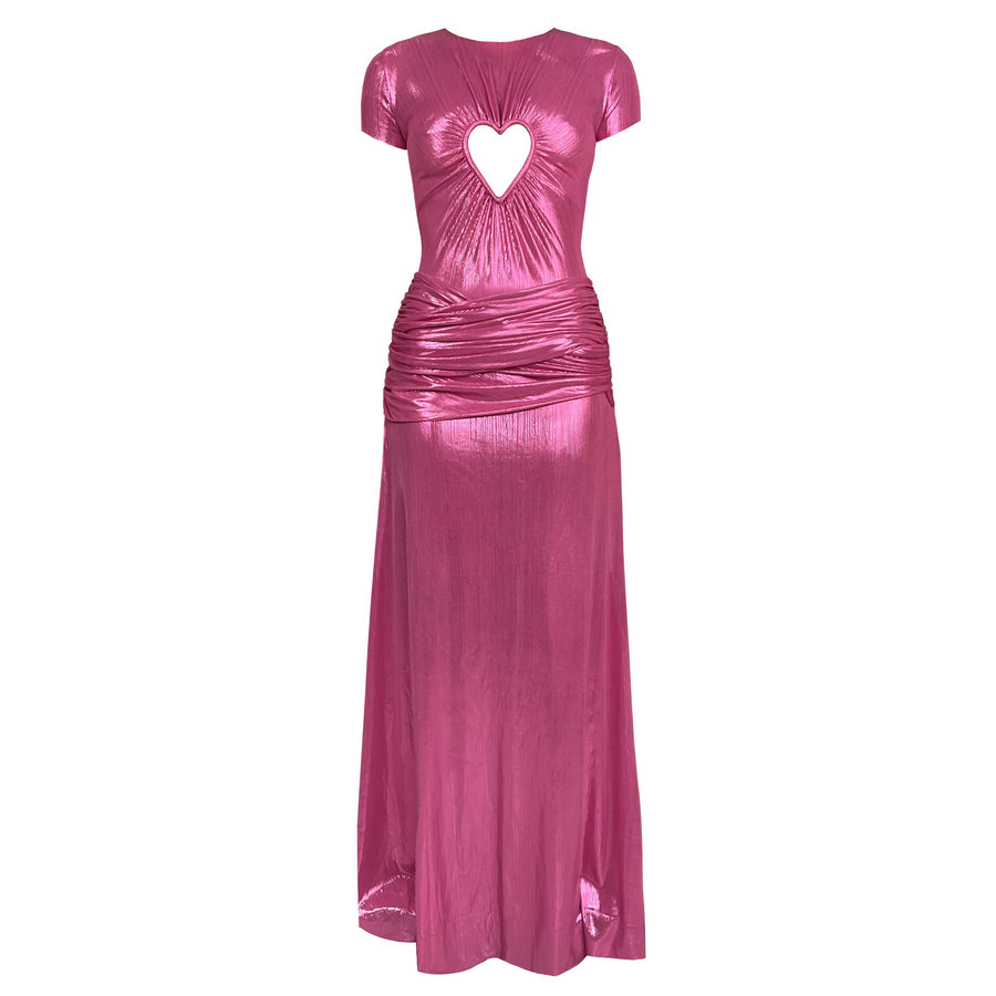 Extra Pink Heart Cutout Dress