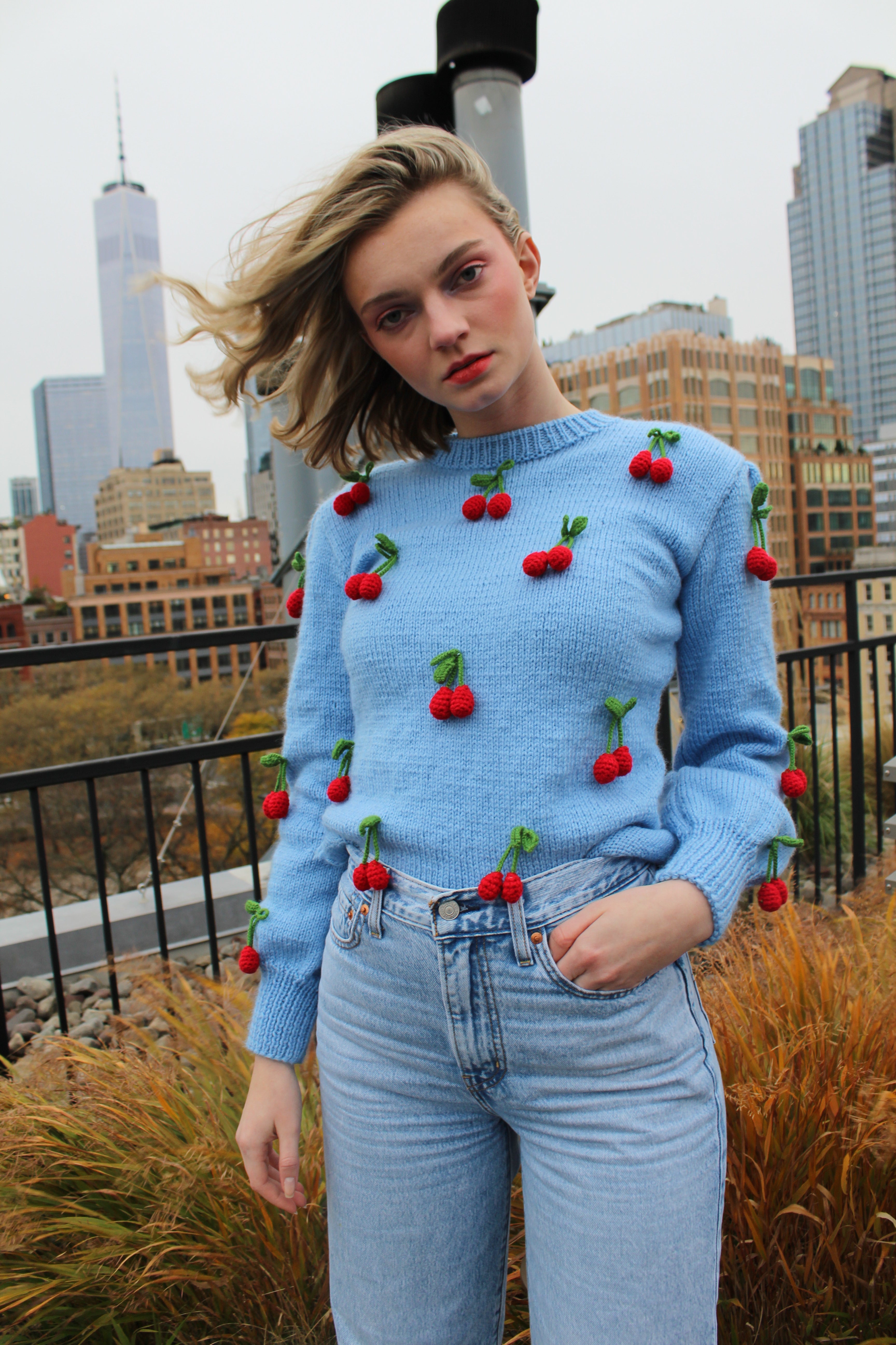 Cherries Knit Sweater