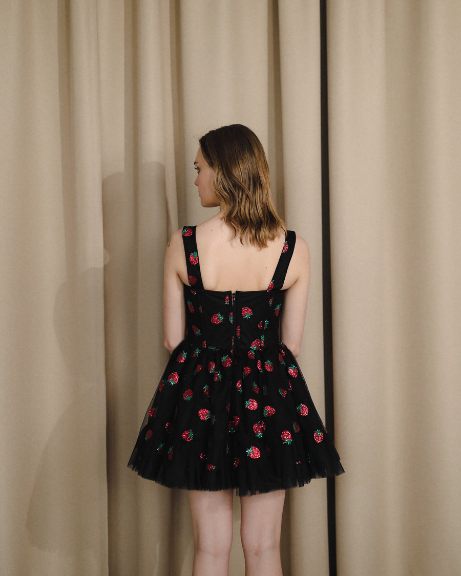 Strawberry Puffy Sleeve Corset Dress – Lisposa