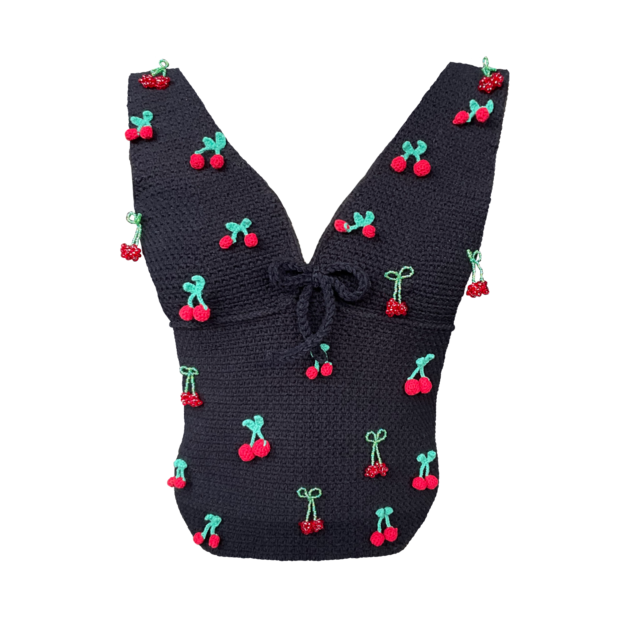 Beaded Crochet Cherries