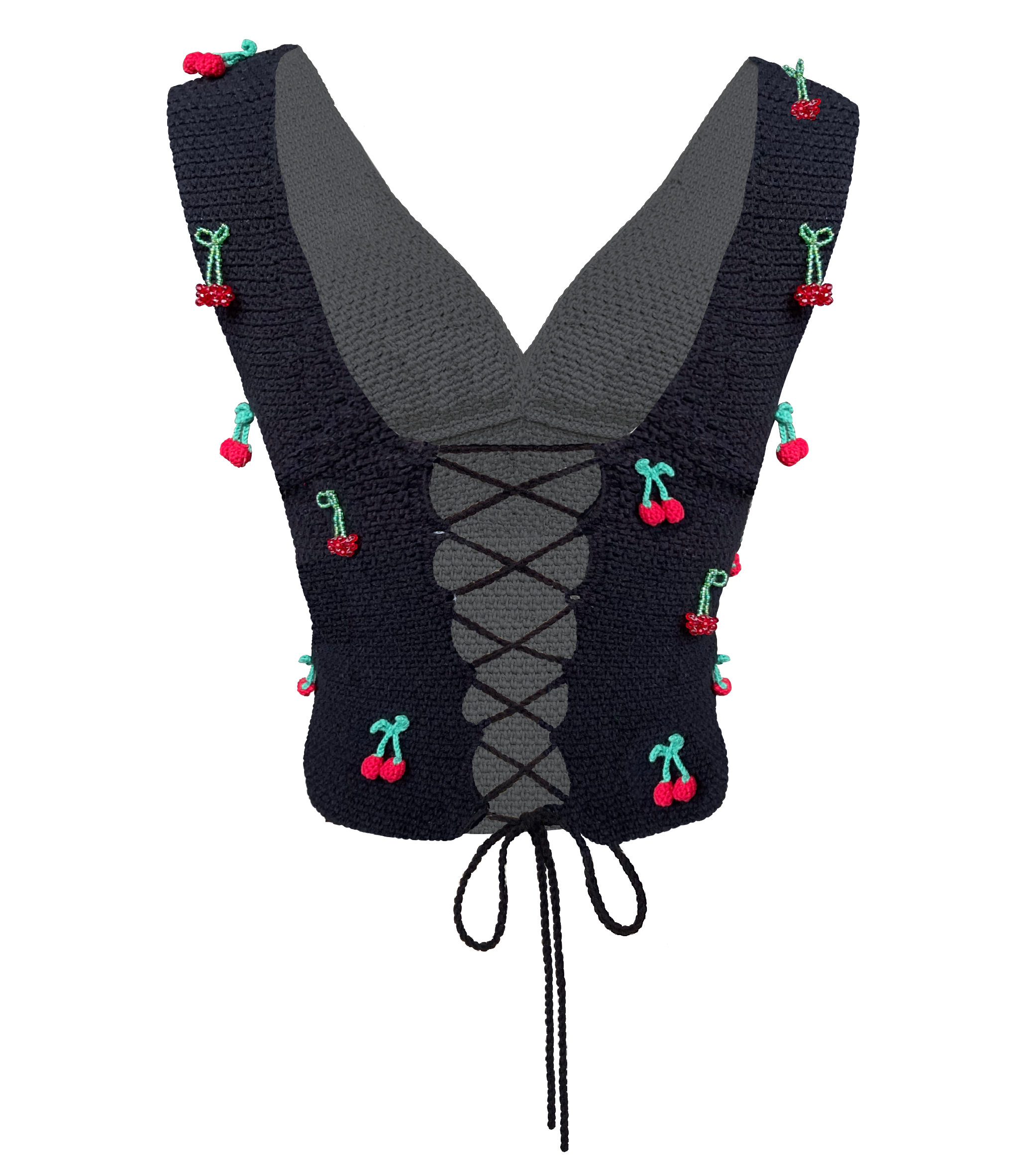 Beaded Crochet Cherries