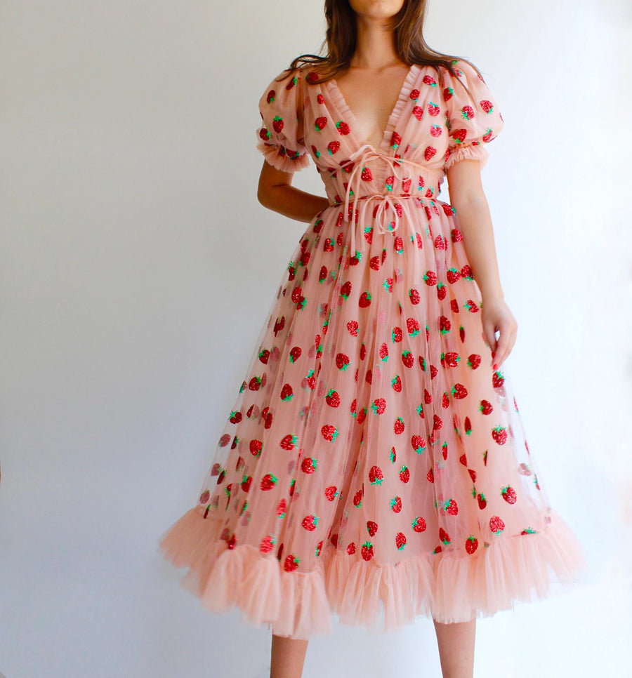 Shein strawberry dress best sale