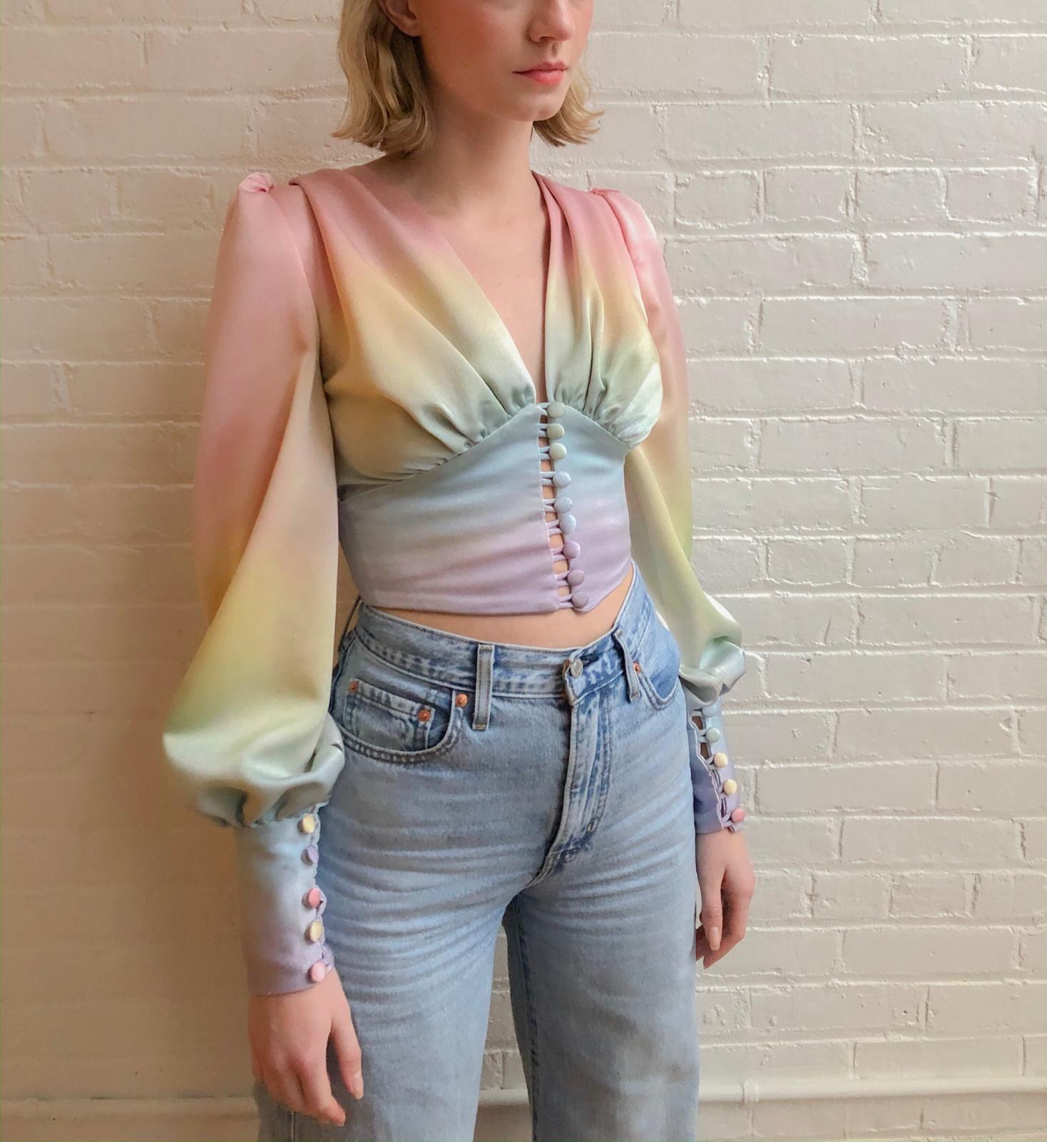 Rainbow Satin Top