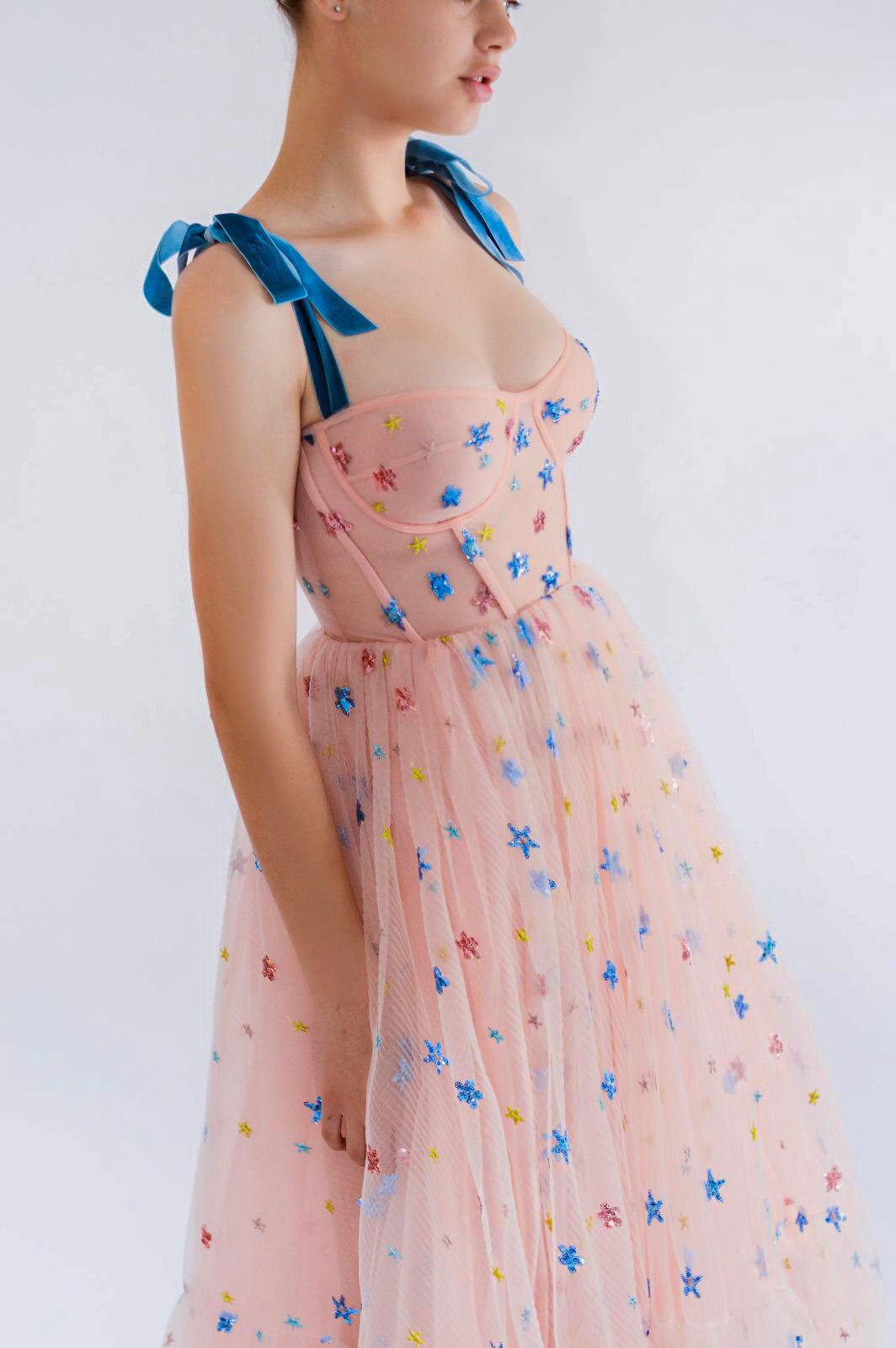 Twisted Ribbon Tiered Dress