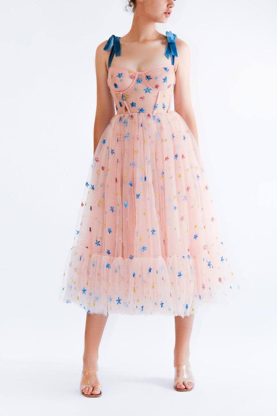 Pink Maya Plisse Midi Dress | WHISTLES |